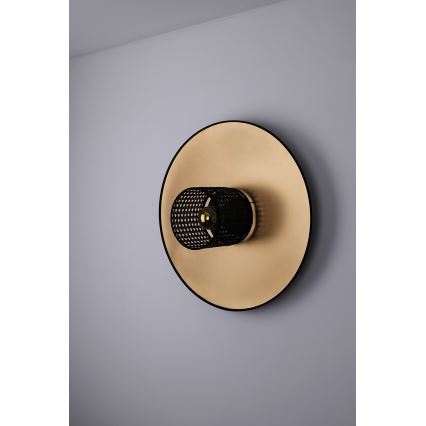 Duolla - Sieninis šviestuvas TOKYO RATTAN 1xE27/15W/230V diametras 50 cm auksas/juoda