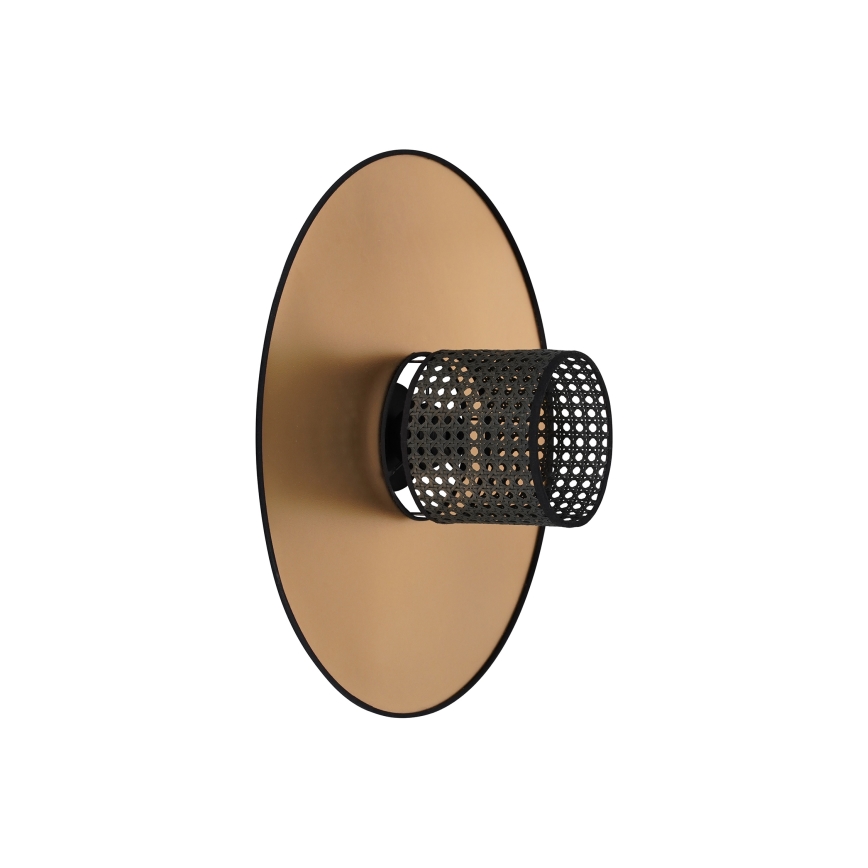 Duolla - Sieninis šviestuvas TOKYO RATTAN 1xE27/15W/230V diametras 50 cm auksas/juoda