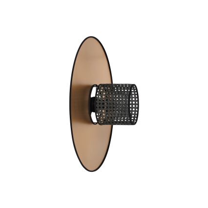 Duolla - Sieninis šviestuvas TOKYO RATTAN 1xE27/15W/230V diametras 50 cm auksas/juoda