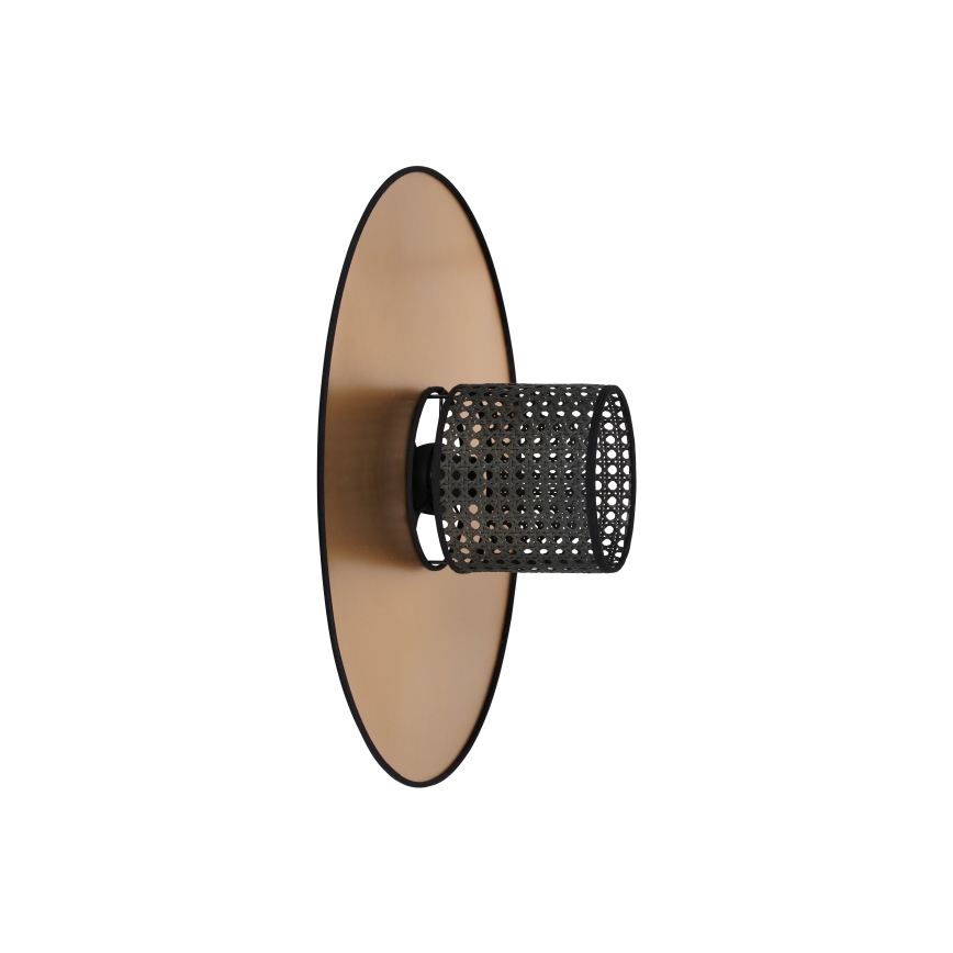 Duolla - Sieninis šviestuvas TOKYO RATTAN 1xE27/15W/230V diametras 50 cm auksas/juoda