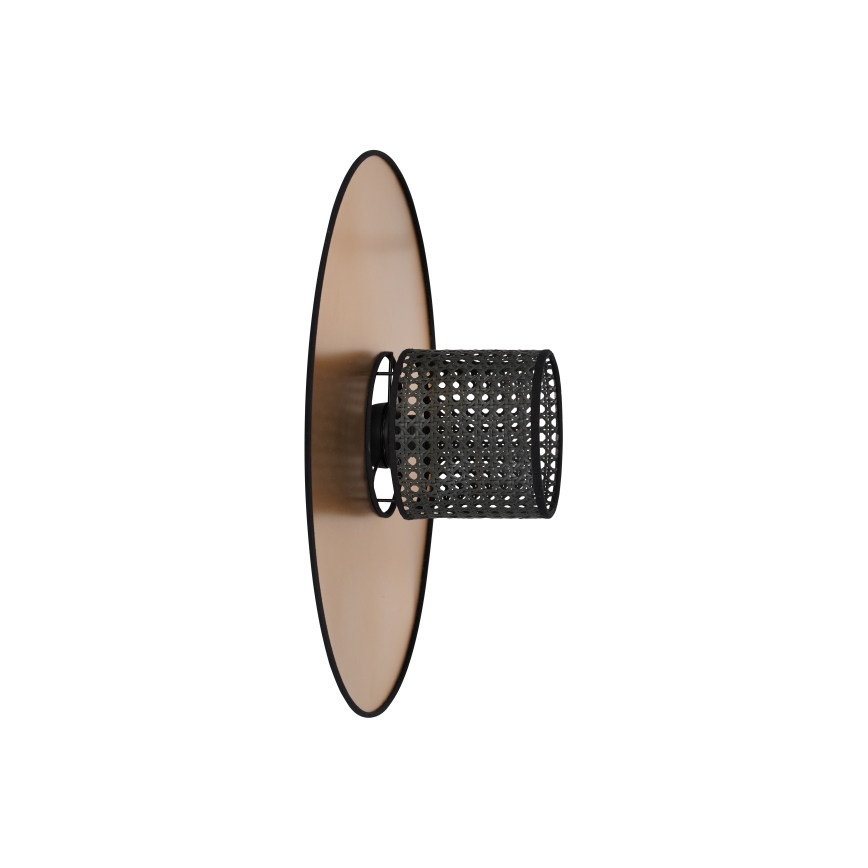 Duolla - Sieninis šviestuvas TOKYO RATTAN 1xE27/15W/230V diametras 50 cm auksas/juoda