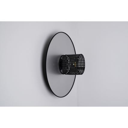 Duolla - Sieninis šviestuvas TOKYO RATTAN 1xE27/15W/230V diametras 50 cm sidabras/juoda