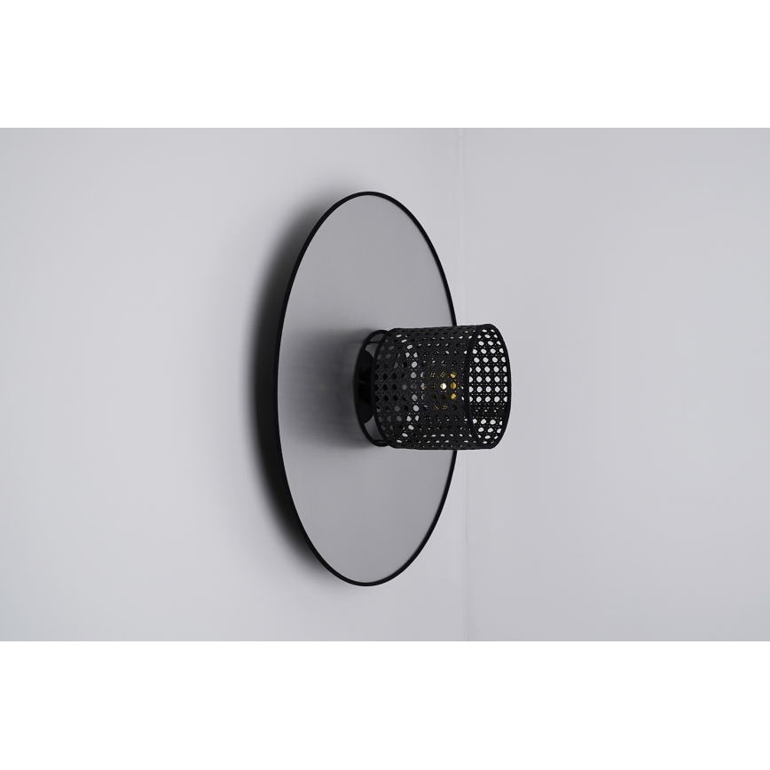 Duolla - Sieninis šviestuvas TOKYO RATTAN 1xE27/15W/230V diametras 50 cm sidabras/juoda