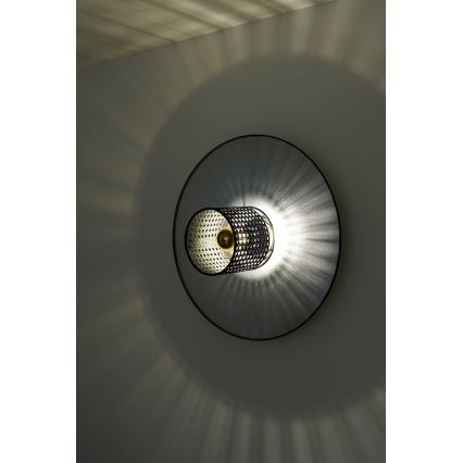 Duolla - Sieninis šviestuvas TOKYO RATTAN 1xE27/15W/230V diametras 50 cm sidabras/juoda
