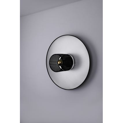 Duolla - Sieninis šviestuvas TOKYO RATTAN 1xE27/15W/230V diametras 50 cm sidabras/juoda