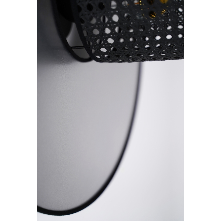 Duolla - Sieninis šviestuvas TOKYO RATTAN 1xE27/15W/230V diametras 50 cm sidabras/juoda