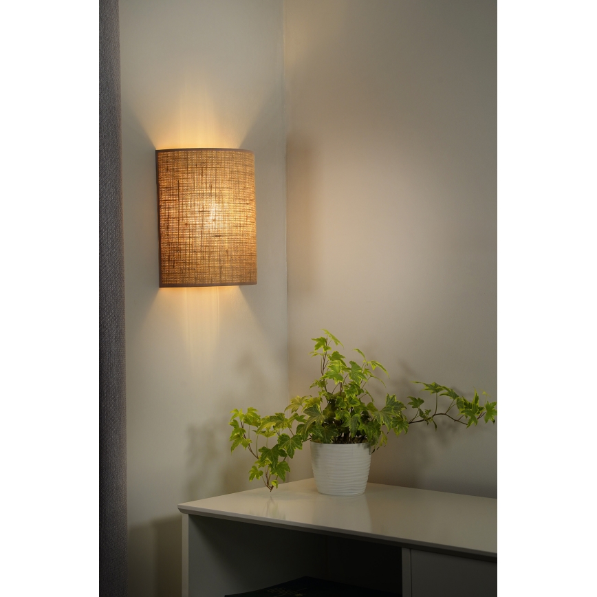 Duolla - Sieninis šviestuvas YUTE 1xE27/15W/230V diametras 20 cm ruda