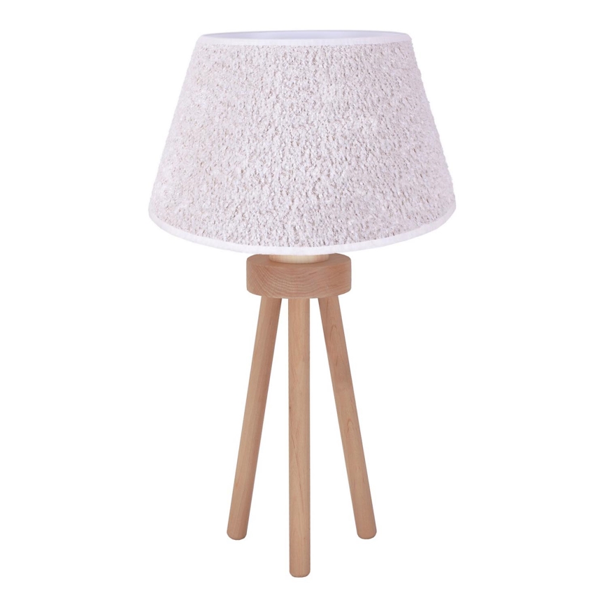 Duolla - Stalinis šviestuvas BOUCLE 1xE27/15W/230V diametras 28 cm balta/medis