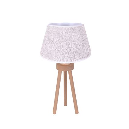 Duolla - Stalinis šviestuvas BOUCLE 1xE27/15W/230V diametras 28 cm balta/medis