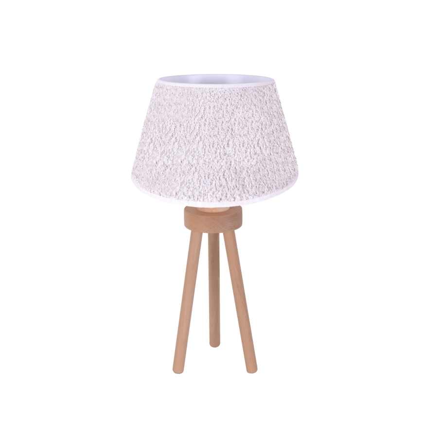 Duolla - Stalinis šviestuvas BOUCLE 1xE27/15W/230V diametras 28 cm balta/medis