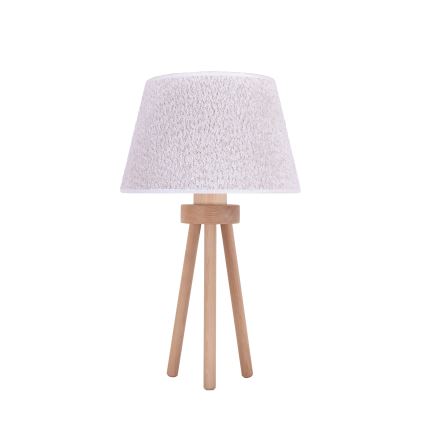 Duolla - Stalinis šviestuvas BOUCLE 1xE27/15W/230V diametras 28 cm balta/medis