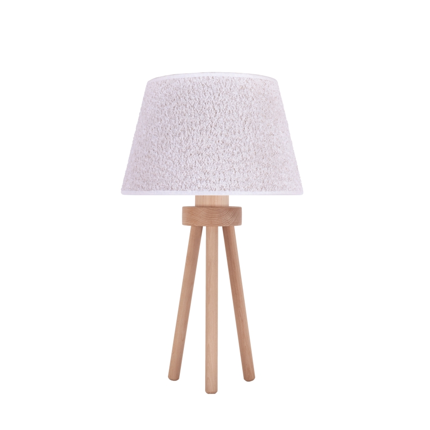 Duolla - Stalinis šviestuvas BOUCLE 1xE27/15W/230V diametras 28 cm balta/medis