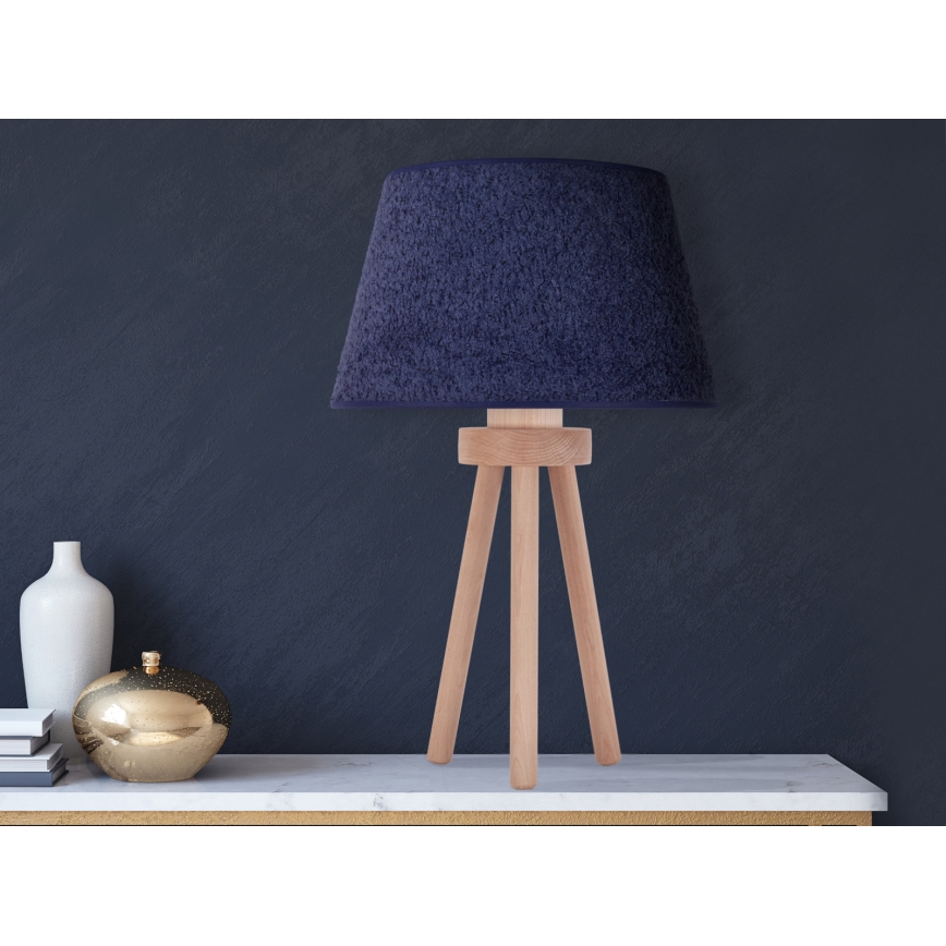 Duolla - Stalinis šviestuvas BOUCLE 1xE27/15W/230V diametras 28 cm mėlyna/medis