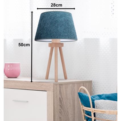Duolla - Stalinis šviestuvas BOUCLE 1xE27/15W/230V diametras 28 cm turkis/medis