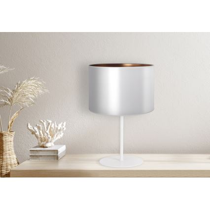 Duolla - Stalinis šviestuvas CANNES 1xE14/15W/230V diametras 20 cm sidabras/varis/balta