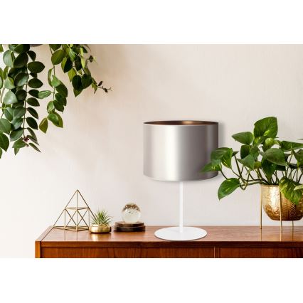 Duolla - Stalinis šviestuvas CANNES 1xE14/15W/230V diametras 20 cm sidabras/varis/balta