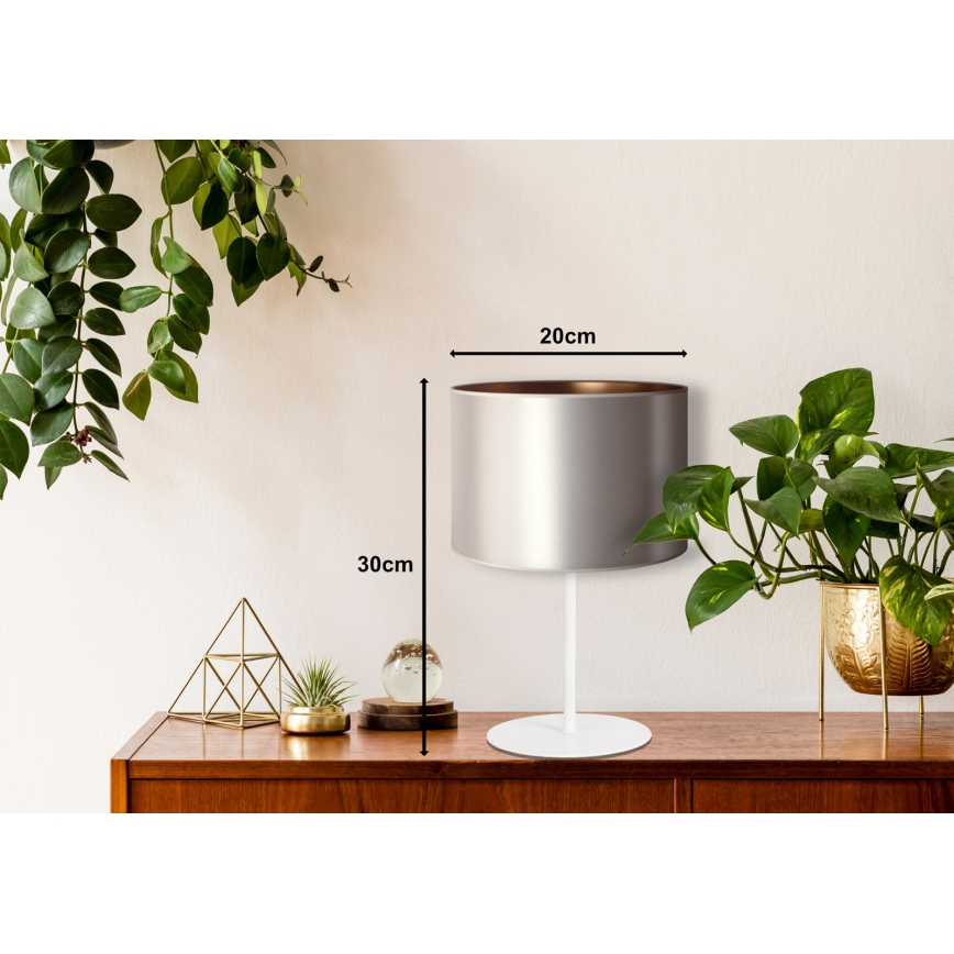 Duolla - Stalinis šviestuvas CANNES 1xE14/15W/230V diametras 20 cm sidabras/varis/balta