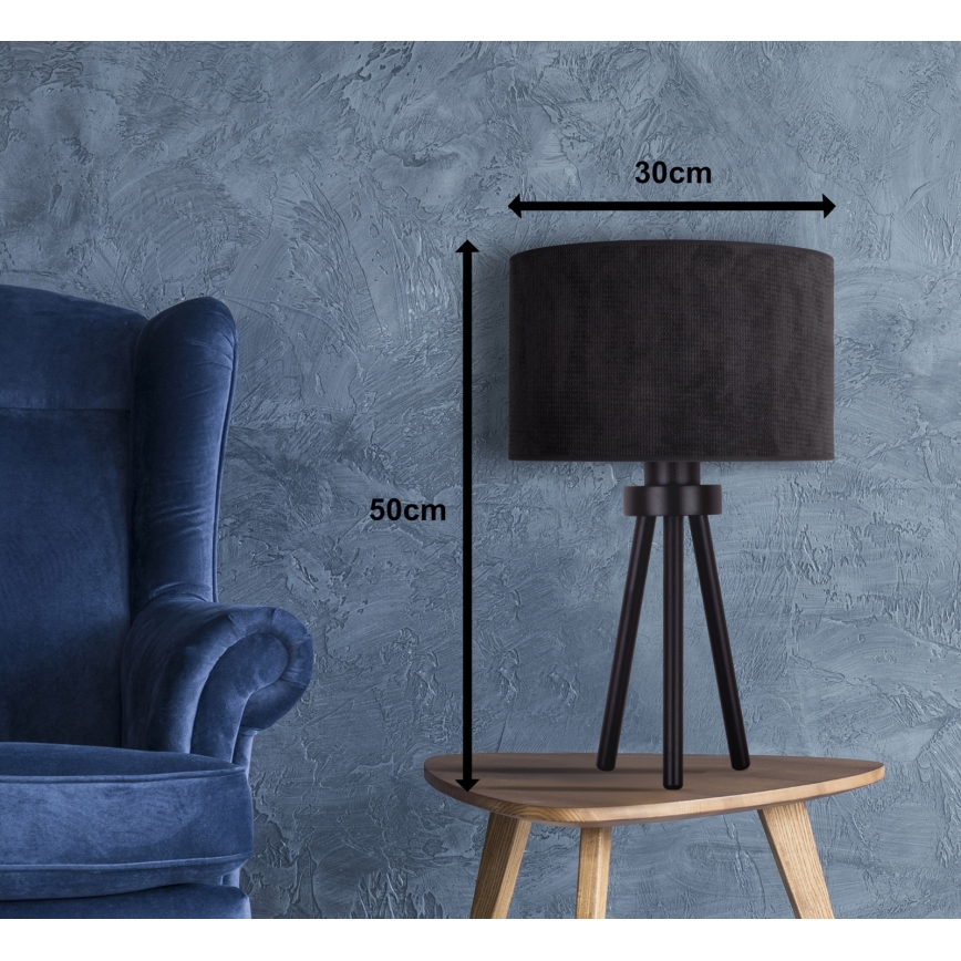 Duolla - Stalinis šviestuvas LYON 1xE27/15W/230V diametras 30 cm juoda