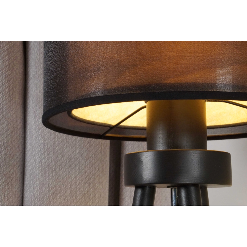 Duolla - Stalinis šviestuvas WOOD BOHO 1xE27/15W/230V diametras 25 cm juoda/smėlio spalva
