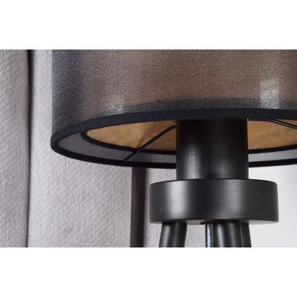 Duolla - Stalinis šviestuvas WOOD BOHO 1xE27/15W/230V diametras 25 cm juoda/smėlio spalva