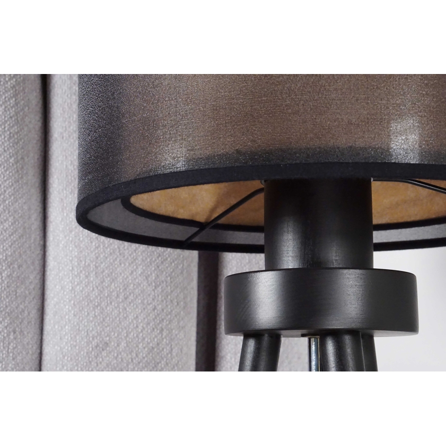 Duolla - Stalinis šviestuvas WOOD BOHO 1xE27/15W/230V diametras 25 cm juoda/smėlio spalva