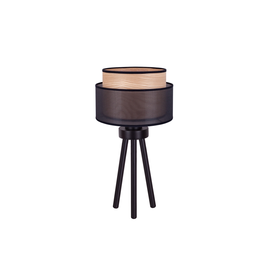 Duolla - Stalinis šviestuvas WOOD BOHO 1xE27/15W/230V diametras 25 cm juoda/smėlio spalva