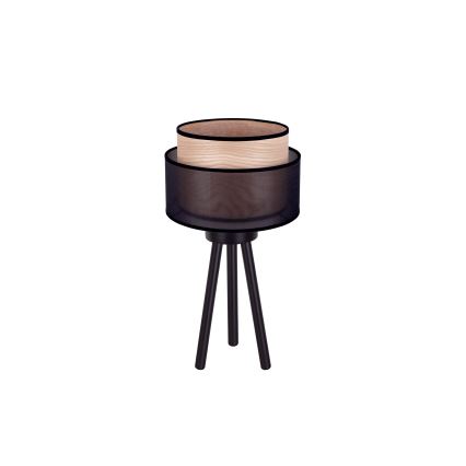 Duolla - Stalinis šviestuvas WOOD BOHO 1xE27/15W/230V diametras 25 cm juoda/smėlio spalva