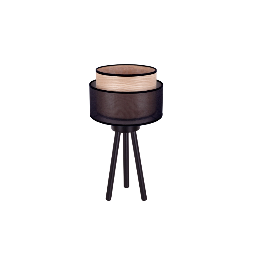 Duolla - Stalinis šviestuvas WOOD BOHO 1xE27/15W/230V diametras 25 cm juoda/smėlio spalva
