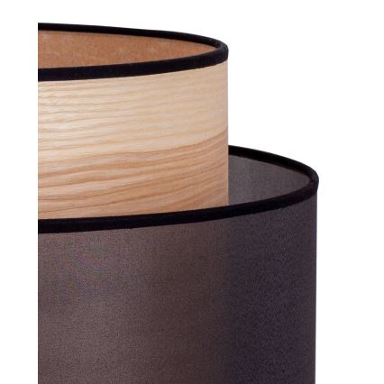Duolla - Stalinis šviestuvas WOOD BOHO 1xE27/15W/230V diametras 25 cm juoda/smėlio spalva