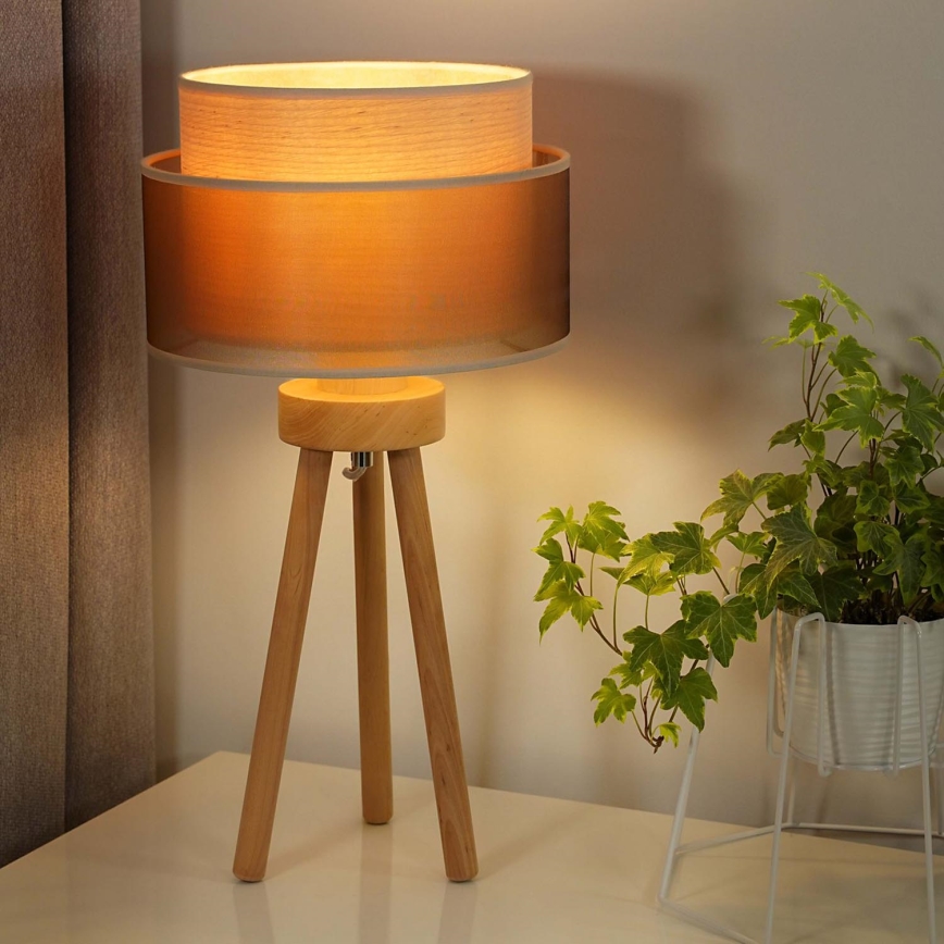 Duolla - Stalinis šviestuvas WOOD BOHO 1xE27/15W/230V diametras 25 cm varis/ruda/smėlio spalva