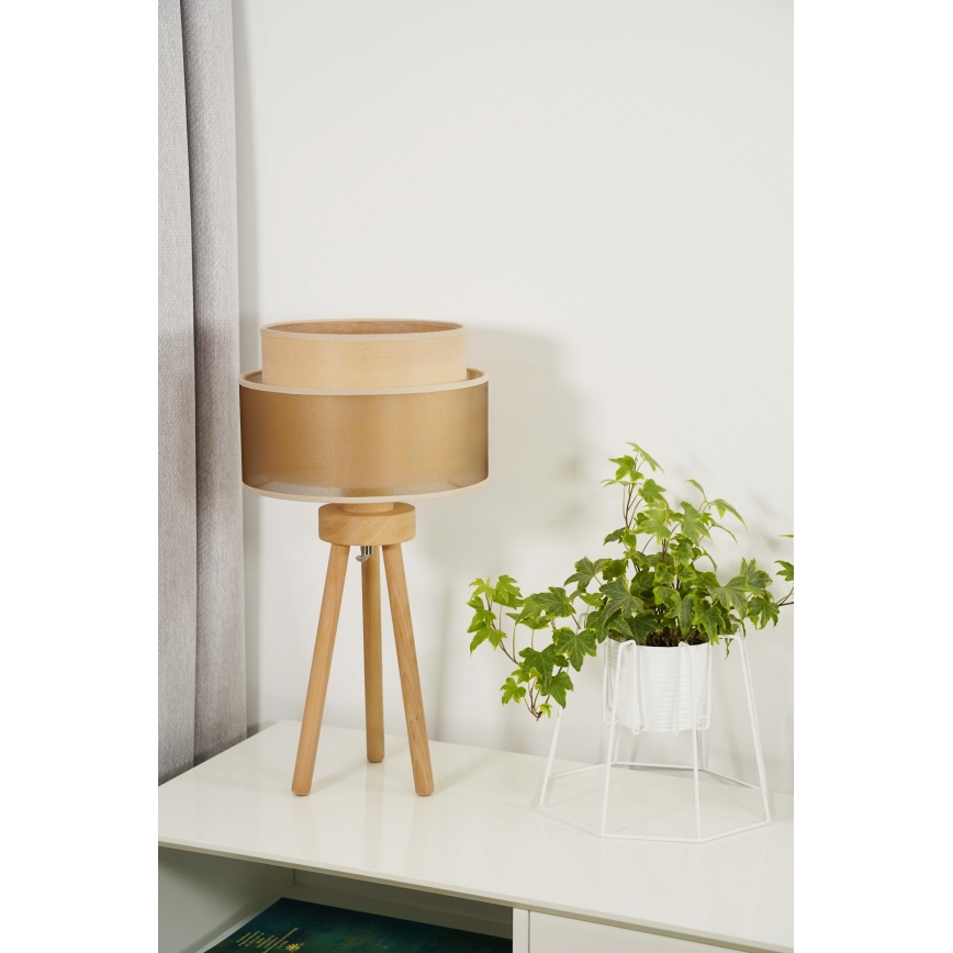 Duolla - Stalinis šviestuvas WOOD BOHO 1xE27/15W/230V diametras 25 cm varis/ruda/smėlio spalva
