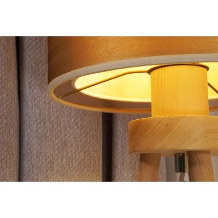 Duolla - Stalinis šviestuvas WOOD BOHO 1xE27/15W/230V diametras 25 cm varis/ruda/smėlio spalva