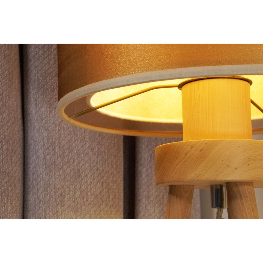 Duolla - Stalinis šviestuvas WOOD BOHO 1xE27/15W/230V diametras 25 cm varis/ruda/smėlio spalva
