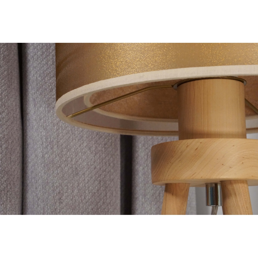 Duolla - Stalinis šviestuvas WOOD BOHO 1xE27/15W/230V diametras 25 cm varis/ruda/smėlio spalva