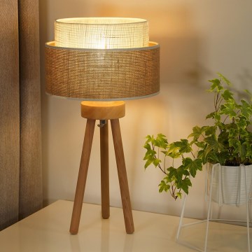 Duolla - Stalinis šviestuvas YUTE BOHO 1xE27/15W/230V diametras 25 cm ruda/kreminė