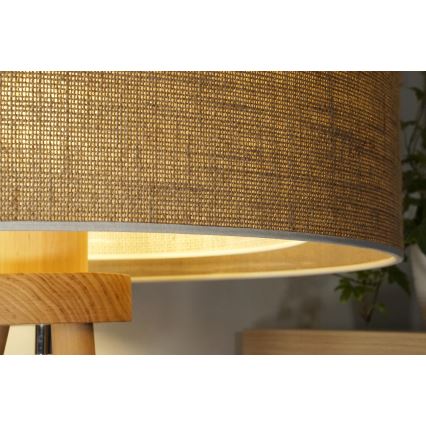 Duolla - Stalinis šviestuvas YUTE BOHO 1xE27/15W/230V diametras 25 cm ruda/kreminė