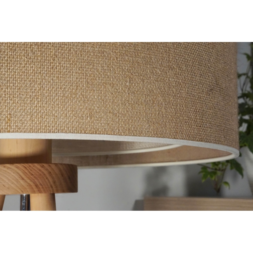 Duolla - Stalinis šviestuvas YUTE BOHO 1xE27/15W/230V diametras 25 cm ruda/kreminė