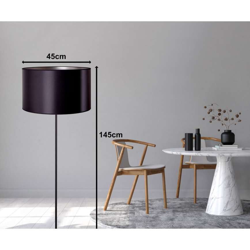 Duolla - Toršeras CANNES 1xE27/15W/230V diametras 45 cm juoda/sidabras