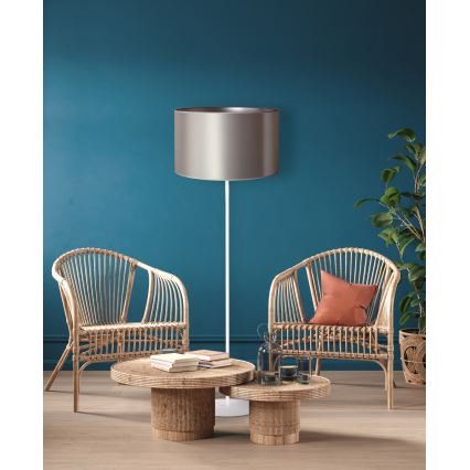 Duolla - Toršeras CANNES 1xE27/15W/230V diametras 45 cm sidabras/balta