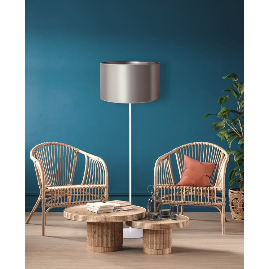 Duolla - Toršeras CANNES 1xE27/15W/230V diametras 45 cm sidabras/balta
