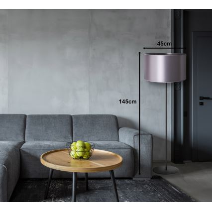 Duolla - Toršeras CANNES 1xE27/15W/230V diametras 45 cm sidabras/juoda