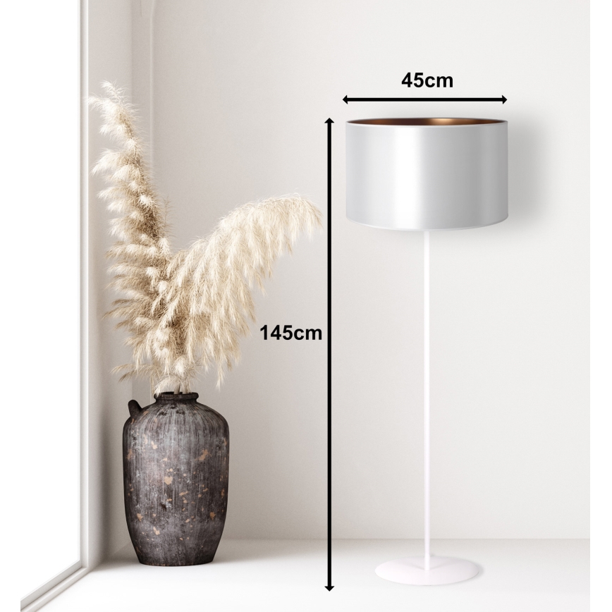 Duolla - Toršeras CANNES 1xE27/15W/230V diametras 45 cm sidabras/varis/balta