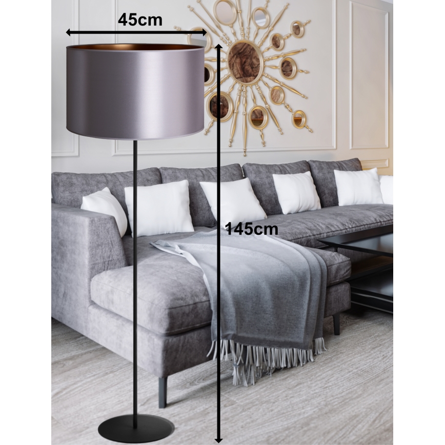 Duolla - Toršeras CANNES 1xE27/15W/230V diametras 45 cm sidabras/varis/juoda