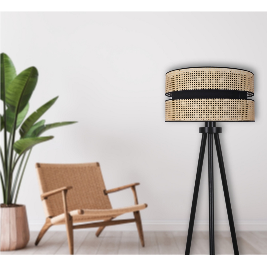 Duolla - Toršeras DUO 1xE27/15W/230V diametras 40 cm rotangas/juoda