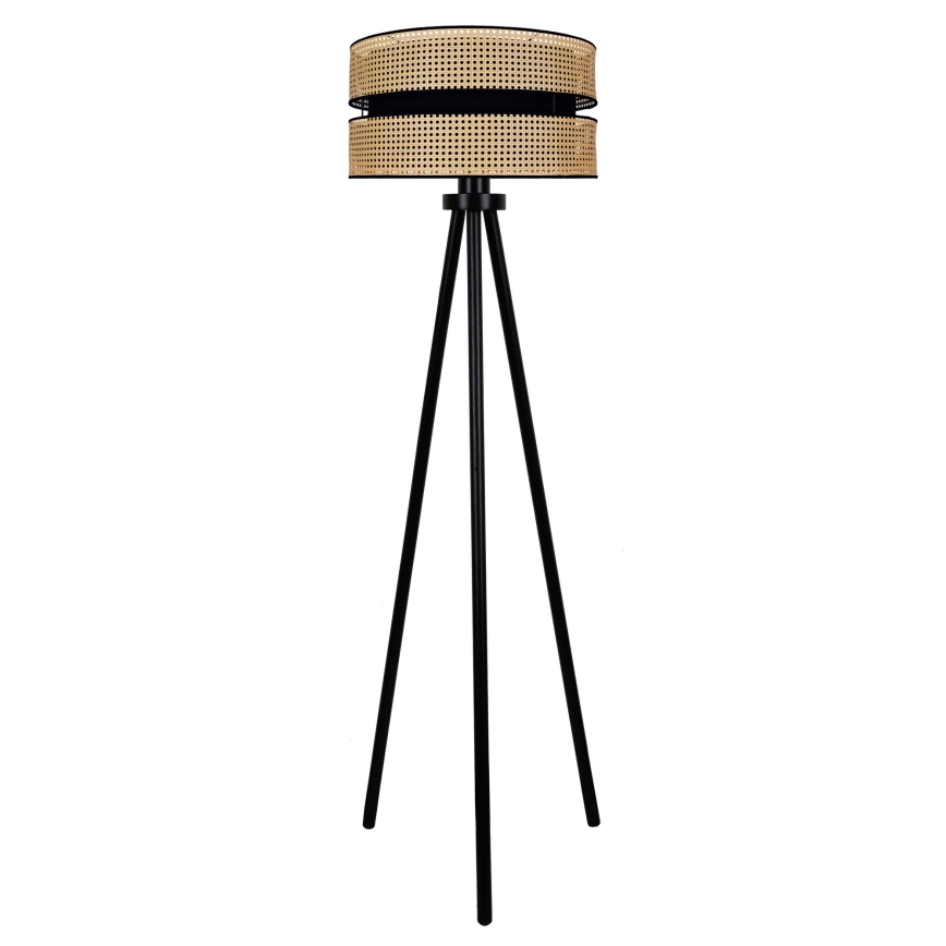Duolla - Toršeras DUO 1xE27/15W/230V diametras 40 cm rotangas/juoda