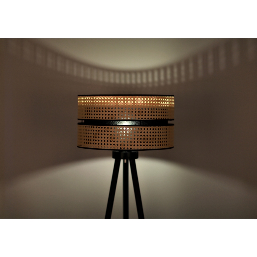 Duolla - Toršeras DUO 1xE27/15W/230V diametras 40 cm rotangas/juoda