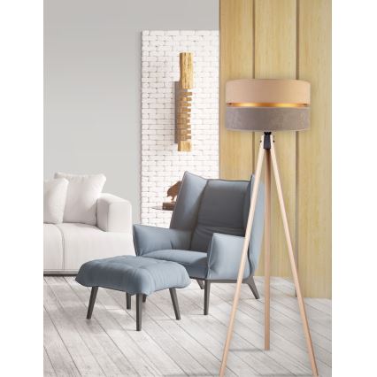 Duolla - Toršeras DUO 1xE27/60W/230V diametras 44 cm smėlio spalva/pilka/smėlio spalva