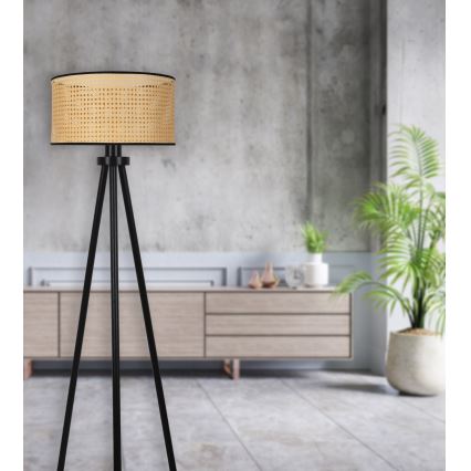 Duolla - Toršeras ROLLER 1xE27/15W/230V diametras 45 cm rotangas/juoda