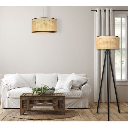 Duolla - Toršeras ROLLER 1xE27/15W/230V diametras 45 cm rotangas/juoda