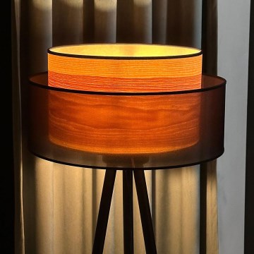 Duolla - Toršeras WOOD BOHO 1xE27/15W/230V diametras 45 cm juoda/smėlio spalva